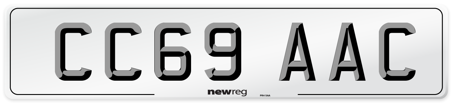 CC69 AAC Number Plate from New Reg